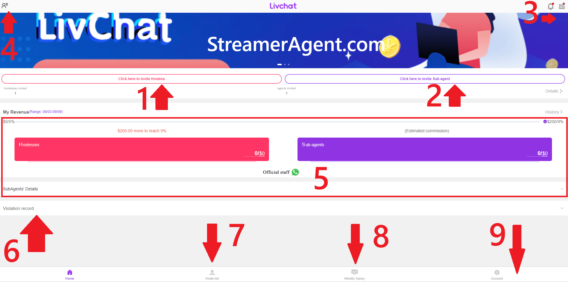 Livchat Official Dashboard for Agencies - StreamerAgent